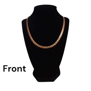 Elegant Gold Tone Women's Necklace With Hearts Design